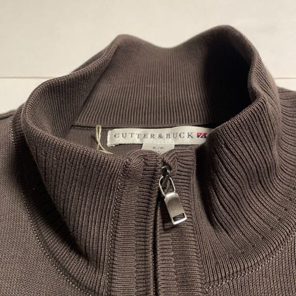 Cutter & Buck 100% Supima cotton fine rib zip jacket with zip pockets size S/P - Picture 7 of 11